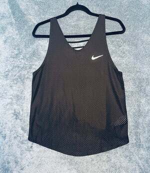 Nike Pro Mesh Tank Top Womens Medium Black Dri-FIT Workout Gym DD2258